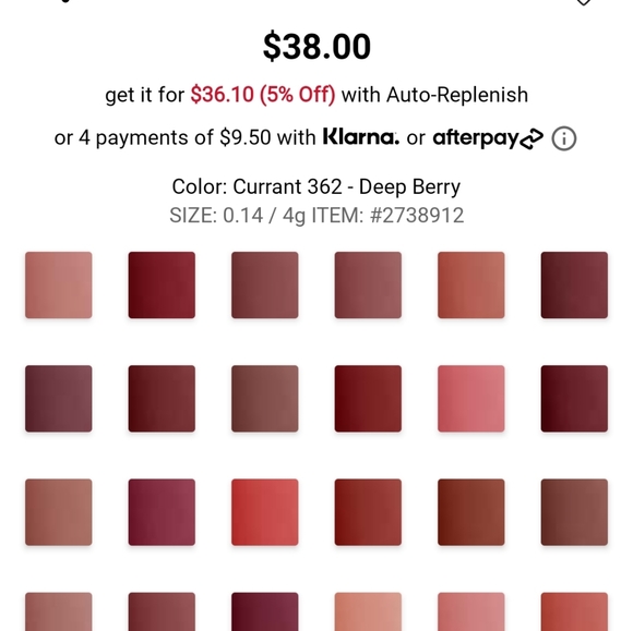 💄HP💄NIB HOURGLASS UNLOCKED SOFT MATTE LIPSTICK IN CURRANT - Picture 4 of 16